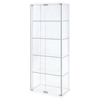 Delphinium 4-Shelf Clear Glass Curio Display Cabinet White
