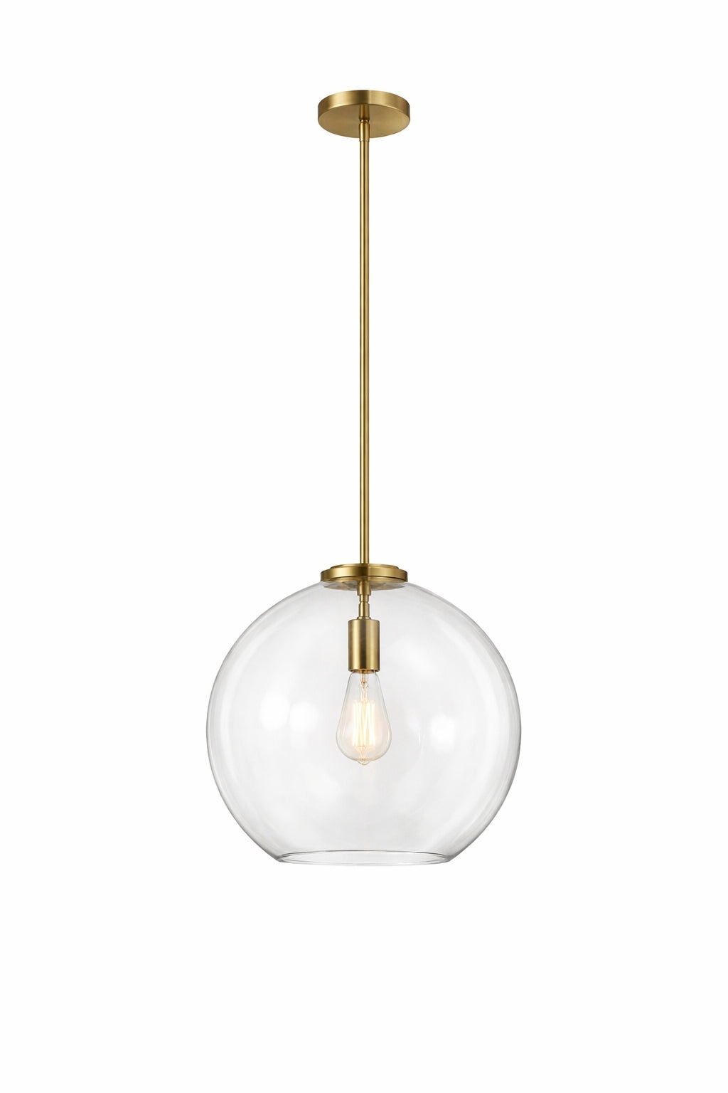 Gleam Pendant Lamp - Satin Brass and Clear Glass