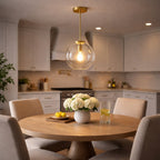 Gleam Pendant Lamp - Satin Brass and Clear Glass