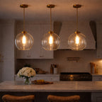 Gleam Pendant Lamp - Satin Brass and Clear Glass