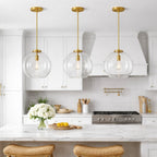Gleam Pendant Lamp - Satin Brass and Clear Glass