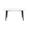 Ada Mid Century Modern Style Solid Wood White Top Oval Dining Table