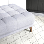 Addison Square Light Grey Upholstered Ottoman