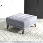 Addison Square Light Grey Upholstered Ottoman