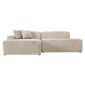 Mar Sectional Cream Corduroy Sofa (Left Facing) - SEC01600801