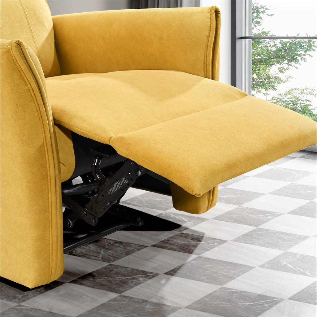 Asheville Dark Yellow Suede Recliner Chair