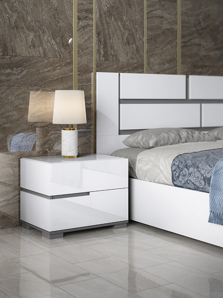 ESF Furniture - Athena 6 Piece Queen Bedroom Set in White - ATHENA-Q-6SET-WHT