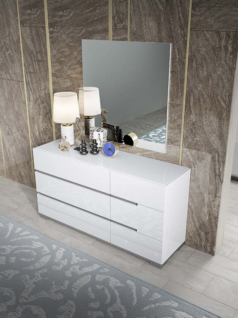 ESF Furniture - Athena 5 Piece Queen Bedroom Set in White - ATHENA-Q-5SET-WHT