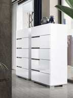 ESF Furniture - Athena 7 Piece Queen Bedroom Set in White - ATHENA-Q-7SET-WHT