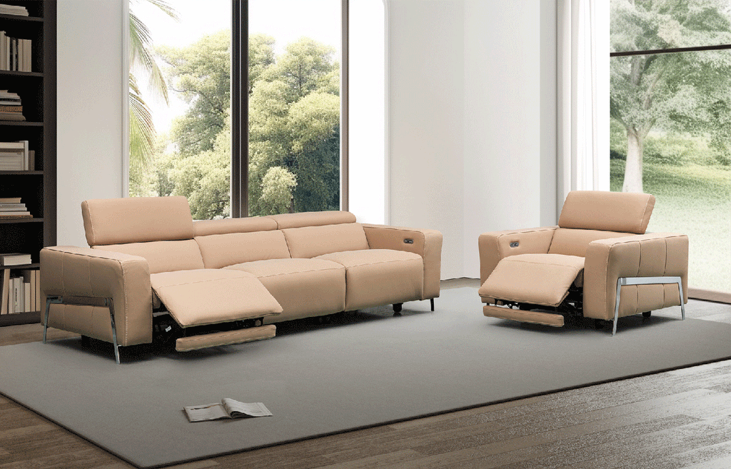 ESF Furniture - B2112 Power Reclining Living Room Set in Mat - B2112-SC-MAT