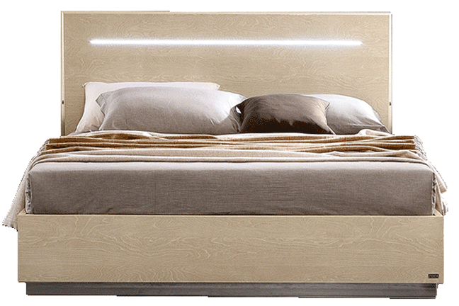 ESF Furniture - Ambra Legno King Bed in Ivory - AMBRABEDKS