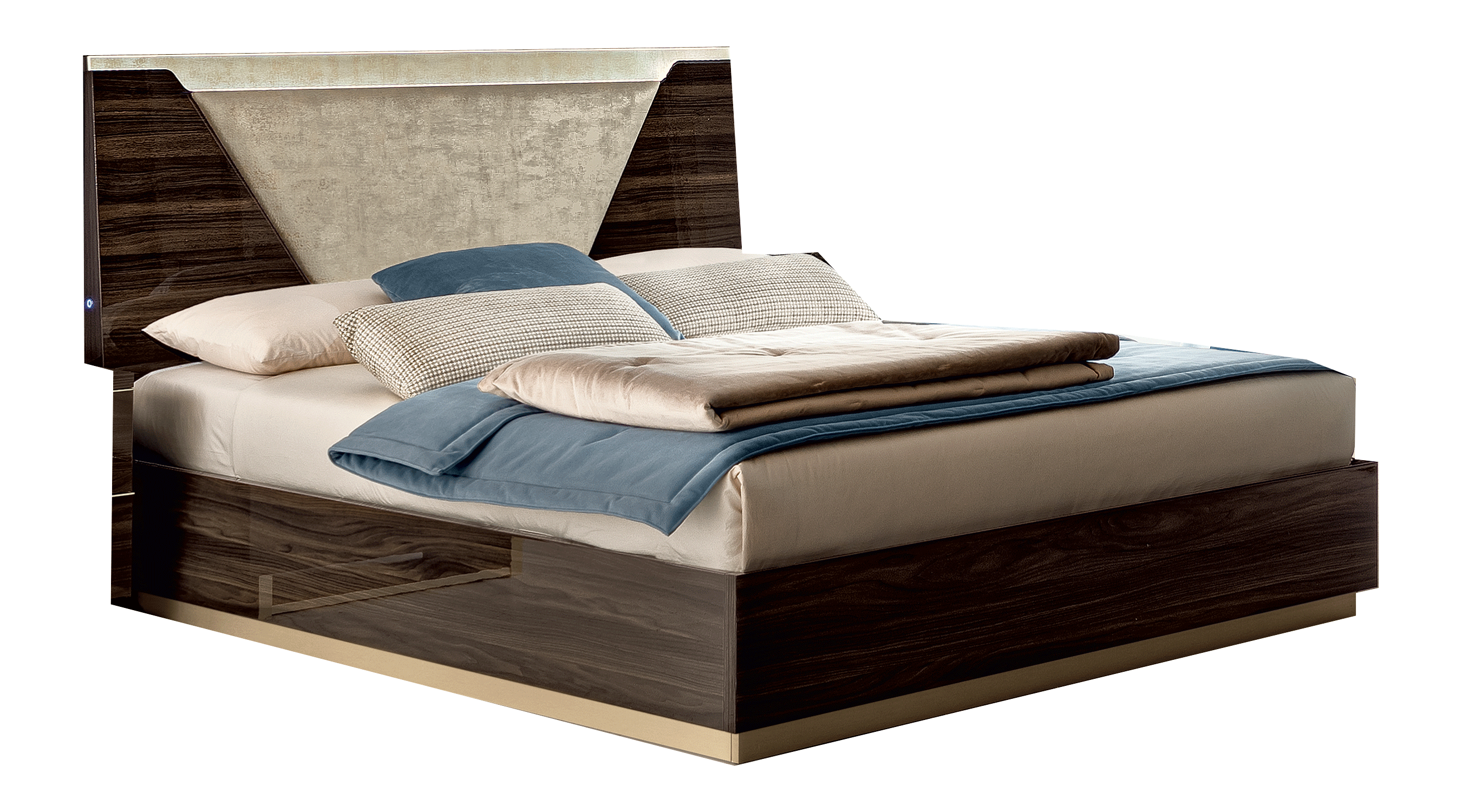 ESF Furniture - Smart 3 Piece King Bedroom Set in Walnut - SMARTKSWALNUT-3SET