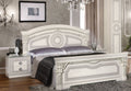 ESF Furniture - Aida 3 Piece Queen Panel Bedroom Set in White-Silver - AIDABEDQSWHITE-3SET