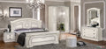 ESF Furniture - Aida 5 Piece King Panel Bedroom Set in White-Silver - AIDABEDKSWHITE-5SET