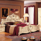 ESF Furniture - Barocco Queen Size Bed in Ivory - BAROCCOBEDQ.S