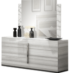 ESF Furniture - Carrara Dresser with Mirror in Grey - CARRARADRESSERGREY-M