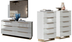 ESF Furniture - Smart 6 Piece King Bedroom Set in White - SMARTKSBED-6SET