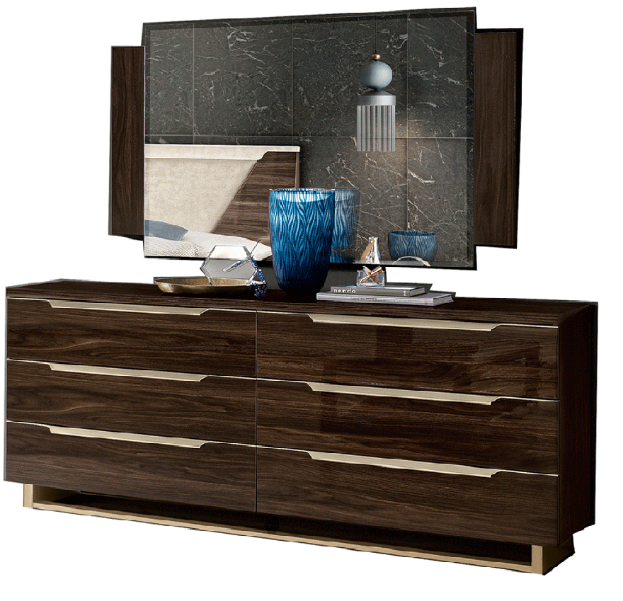 ESF Furniture - Smart Double Dresser in Walnut - SMARTDRESSERWALNUT