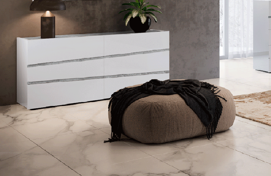 ESF Furniture - Camelgroup Italy Alba Double Dresser in White - ALBADOUBLEDRESSER