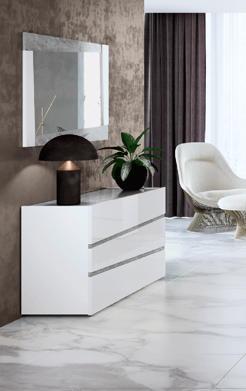 ESF Furniture - Camelgroup Italy Alba 5 Piece King Bedroom Set in White - ALBAKS-5SET