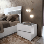 ESF Furniture - Camelgroup Italy Alba 3 Piece Queen Bedroom Set in White - ALBAQS-3SET