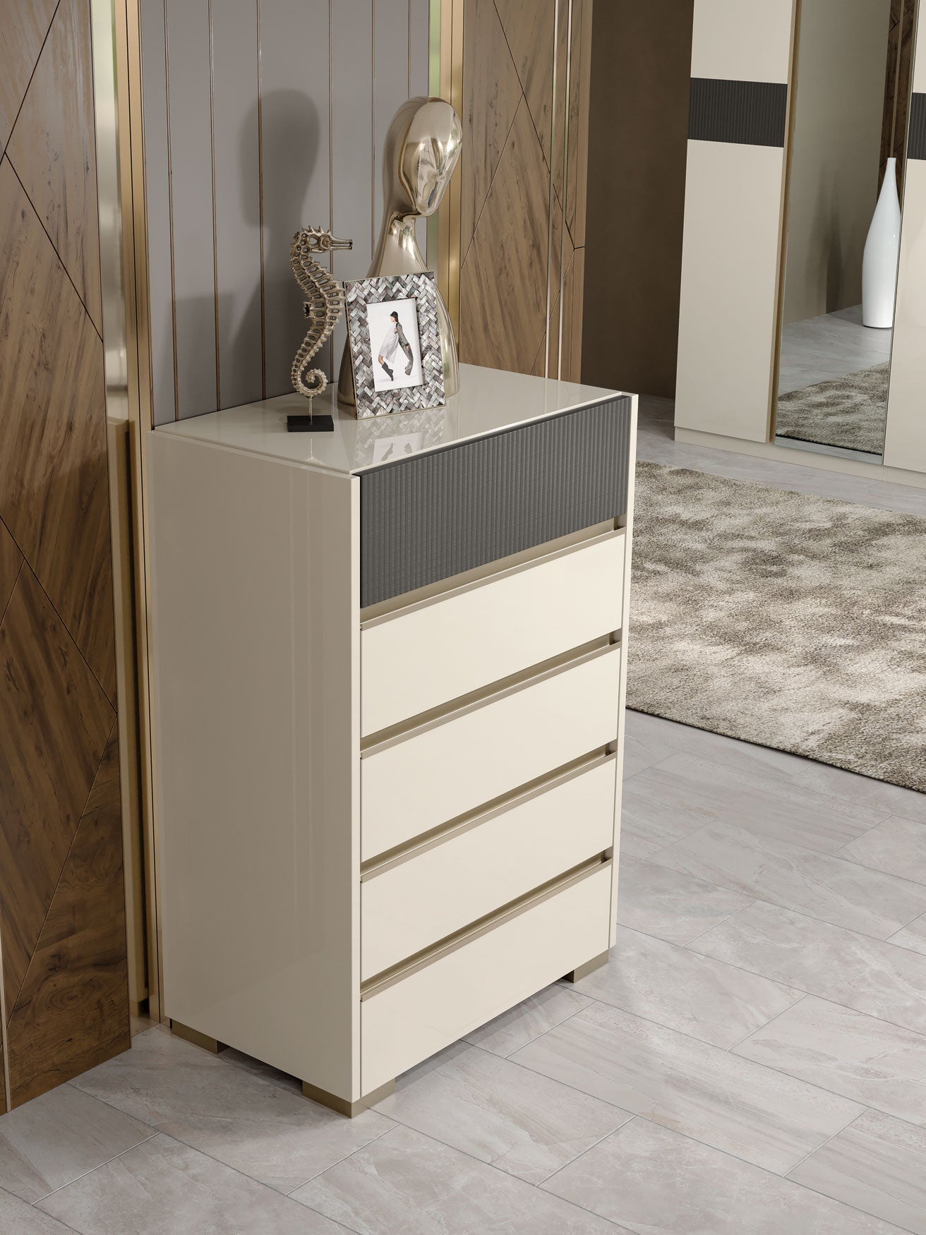 ESF Furniture - Alfa Chest in Matt Grey - ALFA-C