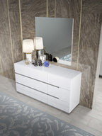 ESF Furniture - Athena Double Dresser with Mirror in White Lacquer - ATHENA-DM