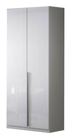 ESF Furniture - Athena 2 Door Wardrobe in White Lacquer - ATHENA-DOOR