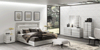 ESF Furniture - Carrara 6 Piece Queen Bedroom Set in Grey - CARRARABEDQSGREY-6SET