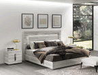 ESF Furniture - Carrara 3 Piece King Bedroom Set in Grey - CARRARABEDKSGREY-3SET