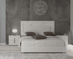 ESF Furniture - Carrara King Size Bed w/Light in White - CARRARABEDKS