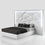 ESF Furniture - Majesty King Bed w/light in White - MAJESTYKS