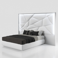 ESF Furniture - Majesty Queen Bed w/light in White - MAJESTYQS