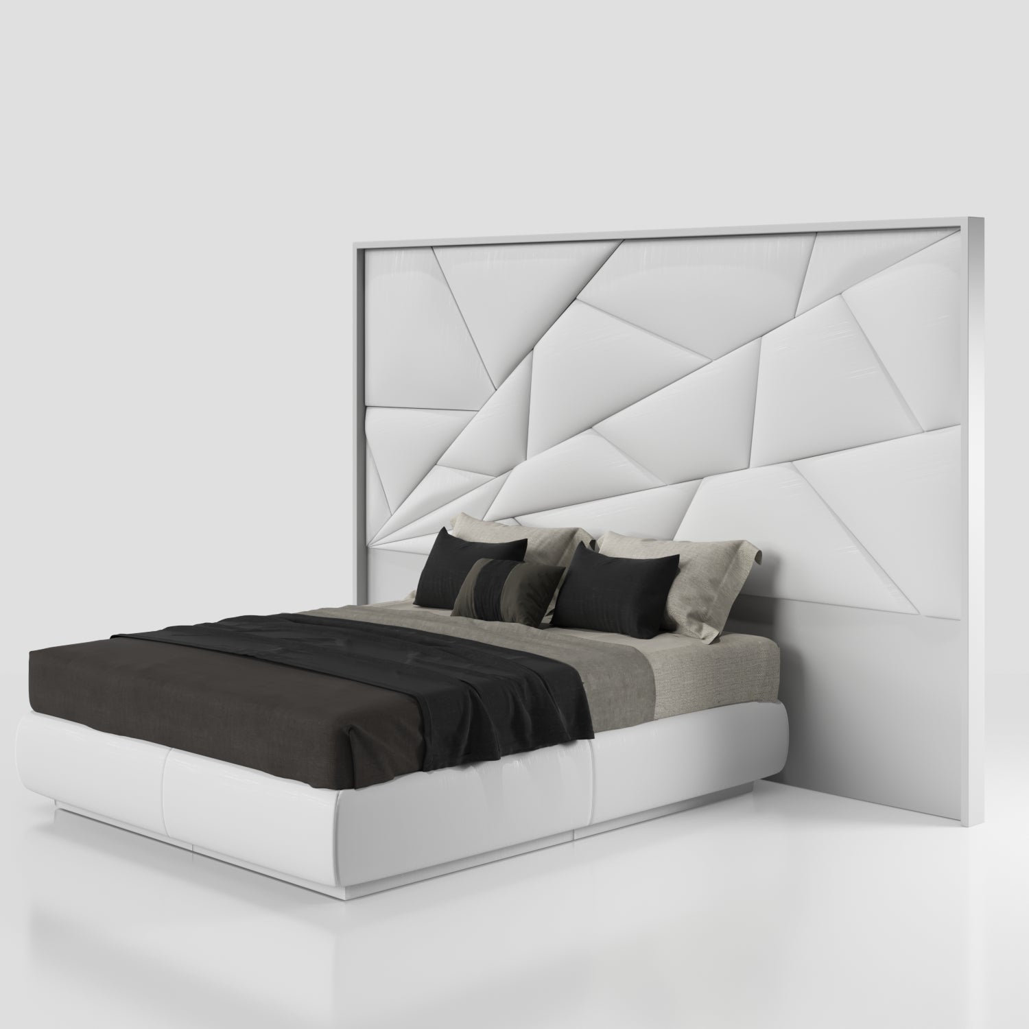 ESF Furniture - Majesty 5 Piece King Bedroom w/light and Kiu Cases - MAJESTYKS-5SET-KIU