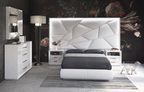 ESF Furniture - Majesty 5 Piece Queen Bedroom w/light and Carmen Cases - MAJESTYQS-5SET-CARMEN