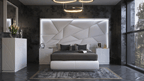 ESF Furniture - Majesty 5 Piece King Bedroom w/light and Kiu Cases - MAJESTYKS-5SET-KIU