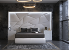 ESF Furniture - Majesty 3 Piece King Bedroom w/light and Kiu Cases - MAJESTYKS-3SET-KIU