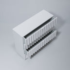 ESF FURNITURE - Orion 5 Piece Queen Size Bedroom Set in White with Light - ORIONQS-5SET