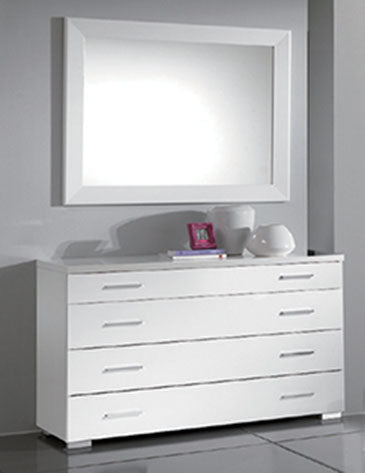 ESF Furniture - Panarea 4 Piece King Bedroom Set in White W/ Momo Cases - PANAREAKSWHITE-4SET