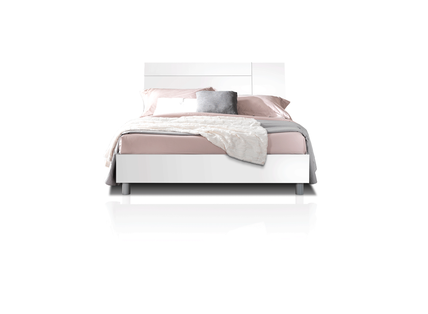 ESF Furniture - Panarea 4 Piece King Bedroom Set in White W/ Momo Cases - PANAREAKSWHITE-4SET