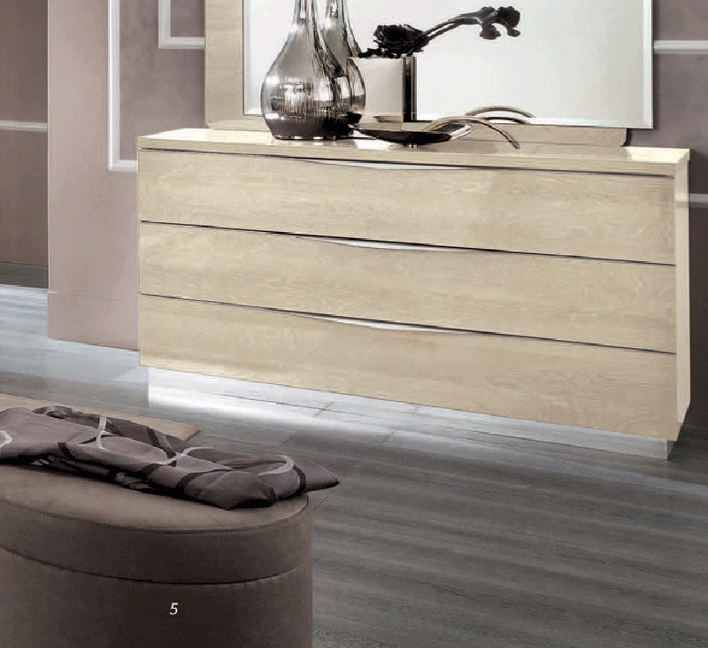 ESF Furniture - Camelgroup Italy Platinum Single Dresser Ivory Betullia Sabbia - PLATINUMSDRESSEBEIGE