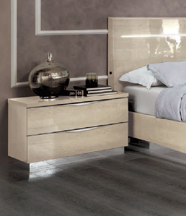 ESF Furniture - Camelgroup Italy Legno 3 Piece King Bedroom Set Ivory - PLATINUMKSBEIGE-3SET