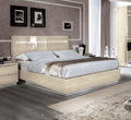 ESF Furniture - Camelgroup Italy Legno King Size Bed with Led Ivory Betullia Sabbia - PLATINUMKSBEIGE