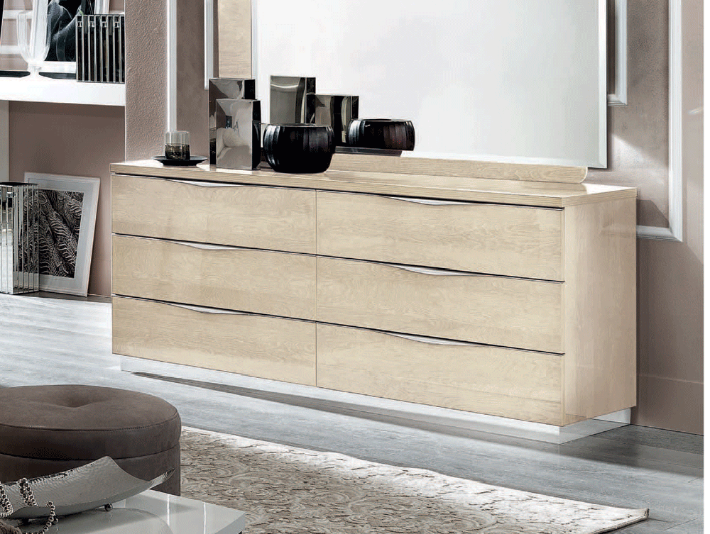 ESF Furniture - Camelgroup Italy Platinum Double Dresser Ivory Betullia Sabbia - PLATINUMDDRESSEBEIGE