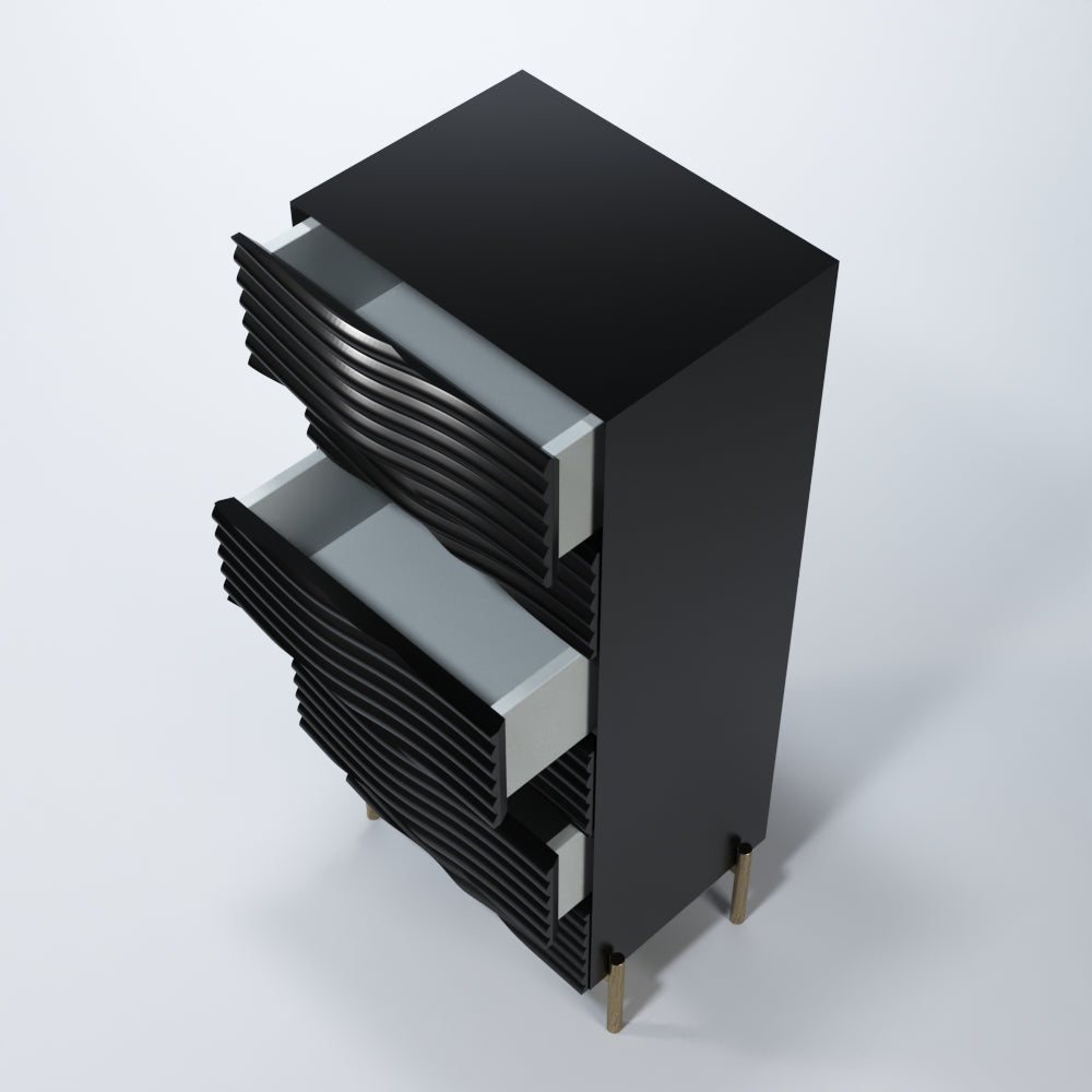 ESF Furniture - Franco Spain Wave Chest in Dark Grey - WAVECHESTGREY