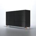 ESF Furniture - Franco Spain Wave Double Dresser in Dark Grey - WAVEDOUBLEDRESSEGREY