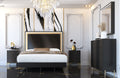 ESF Furniture - Franco Spain Wave 5 Piece King Bedroom Set in Dark Grey - WAVEKSBEDGREY-5SET