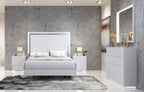 ESF Furniture - Franco Spain Wave 5 Piece Queen Bedroom Set in White - WAVEQSBEDEHITE-5SET