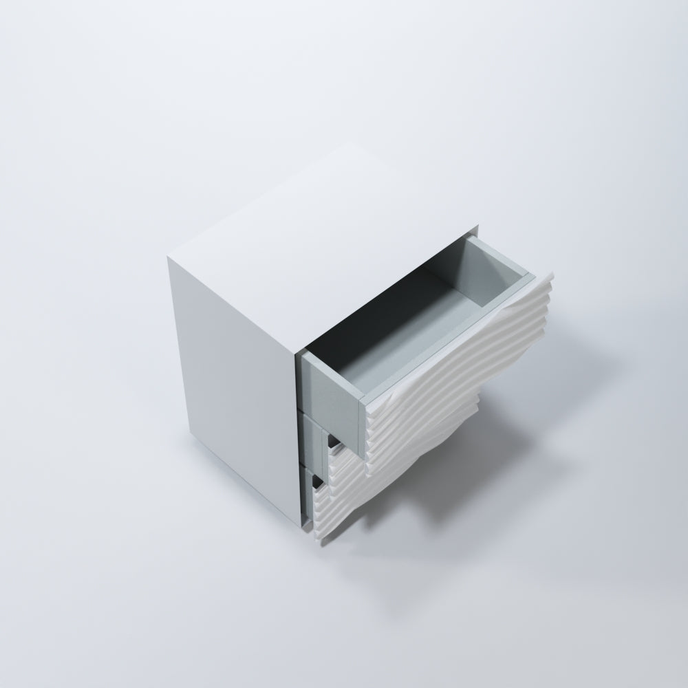 ESF Furniture - Franco Spain Wave 3 Drawers Right Nightstand in White - WAVENSWHITERIGHT
