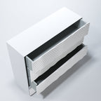 ESF Furniture - Franco Spain Wave Single Dresser w/light in White - WAVESINGLEDRESSEWHIT